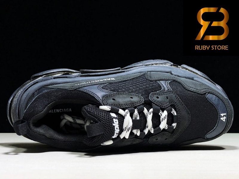 giày balenciaga triple s clear sole black replica 1:1 siêu cấp