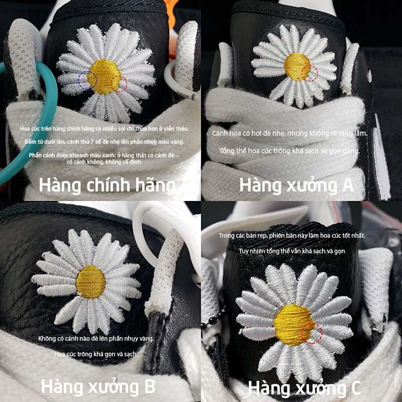 Logo hoa cúc khác nhau trên các phiên bản