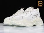 giày balenciaga triple s white allover logo siêu cấp