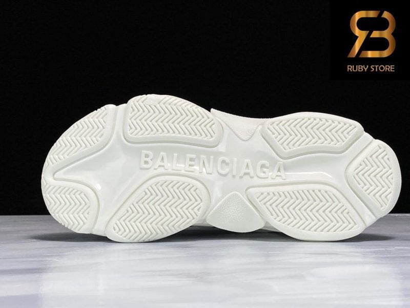 giày balenciaga triple s white allover logo siêu cấp