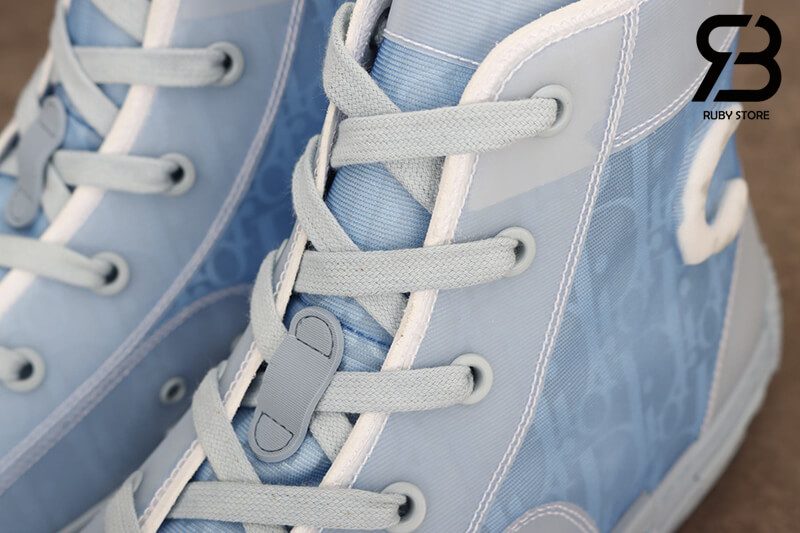 giày dior b23 and daniel arsham high top oblique canvas light blue siêu cấp