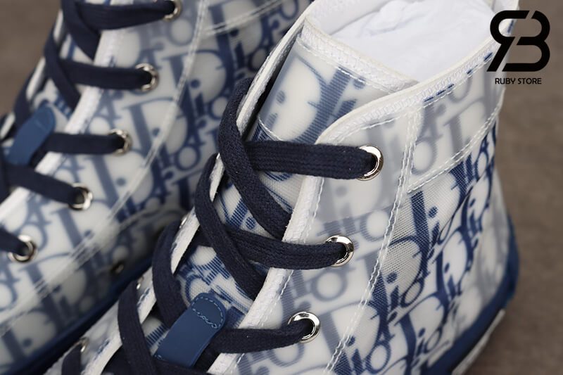 giày dior b23 high top oblique canvas blue siêu cấp