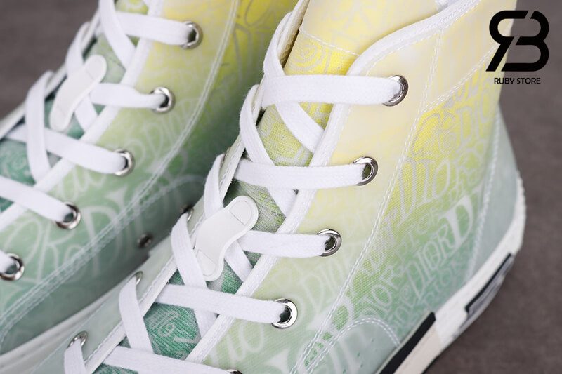giày dior b23 high top oblique canvas yellow green siêu cấp