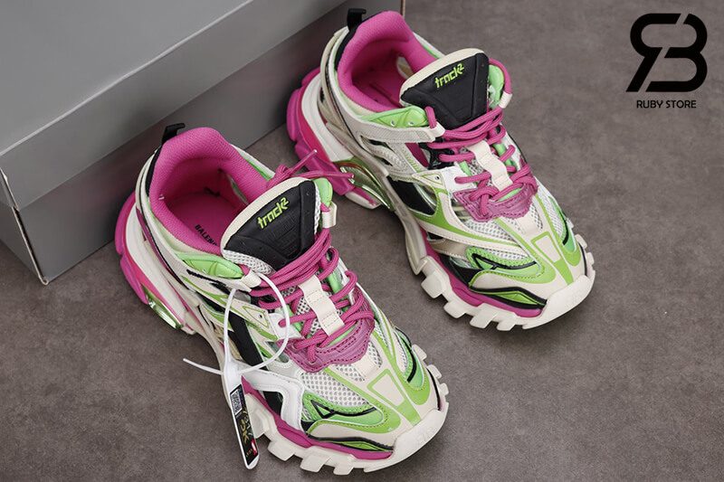 giày balenciaga track 2 pink green siêu cấp