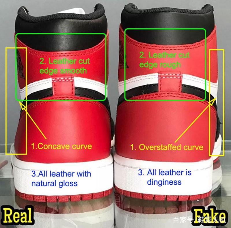 So sánh giày Jordan 1 High Bred Toe real và fake chi tiết nhất