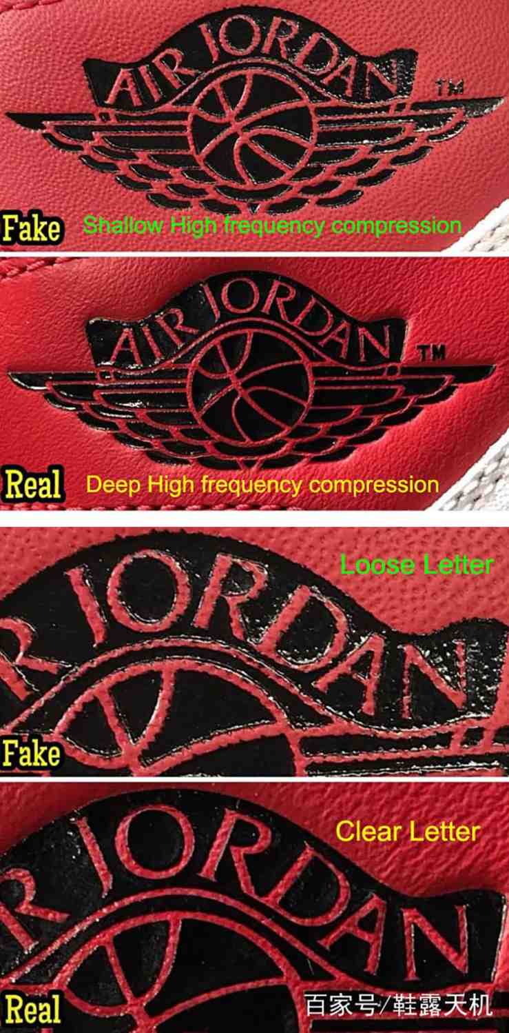 So sánh giày Jordan 1 High Bred Toe real và fake chi tiết nhất