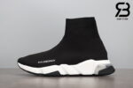 Giày Balenciaga Speed Clear Sole Trắng Đế Trắng Đen Siêu Cấp