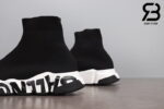 Giày Balenciaga Speed Graffiti Đế Trắng Chữ Đen Siêu Cấp
