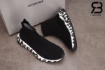 Giày Balenciaga Speed Graffiti Đế Trắng Chữ Đen Siêu Cấp