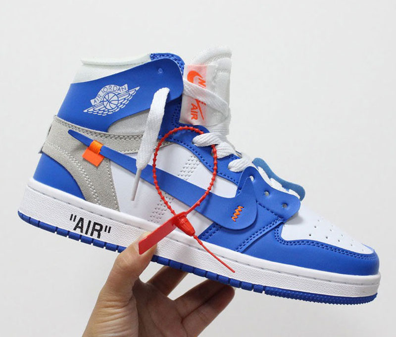Giày Jordan 1 Off-White UNC màu xanh dương bản rep thường