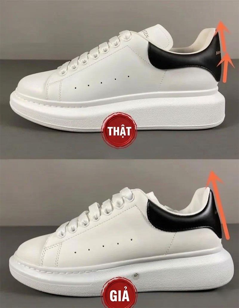 Cách nhận biết giày Alexander McQueen real và fake qua gót giày