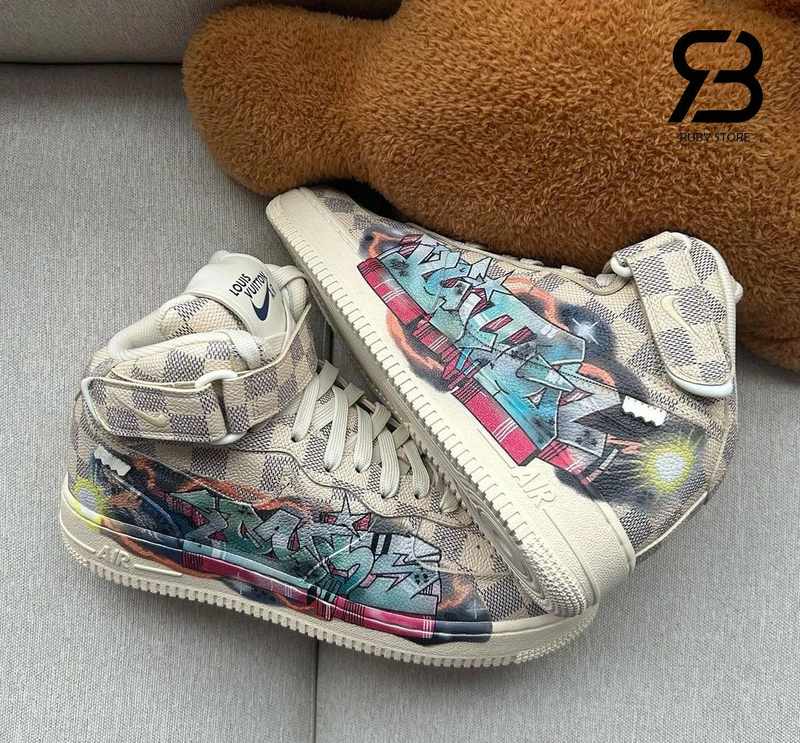 Louis Vuitton x Nike Air Force 1 Mid By Virgil Abloh Graffiti
