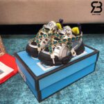 Giày Gucci Flashtrek Crystal-Embellished Metallic sneakers