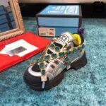 Giày Gucci Flashtrek Crystal-Embellished Metallic sneakers