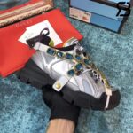 Giày Gucci Flashtrek Crystal-Embellished Metallic sneakers