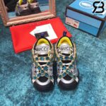 Giày Gucci Flashtrek Crystal-Embellished Metallic sneakers