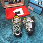 Giày Gucci Flashtrek Crystal-Embellished Metallic sneakers