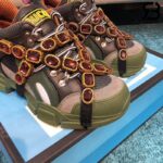 Giày Gucci Flashtrek Sneaker With Crystals In Black Green siêu cấp