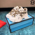 Giày Gucci Flashtrek Sneaker With Crystals In White siêu cấp