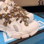 Giày Gucci Flashtrek Sneaker With Crystals In White siêu cấp