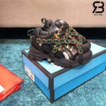 Giày Gucci Flashtrek sneakers with Crystals Black Siêu Cấp