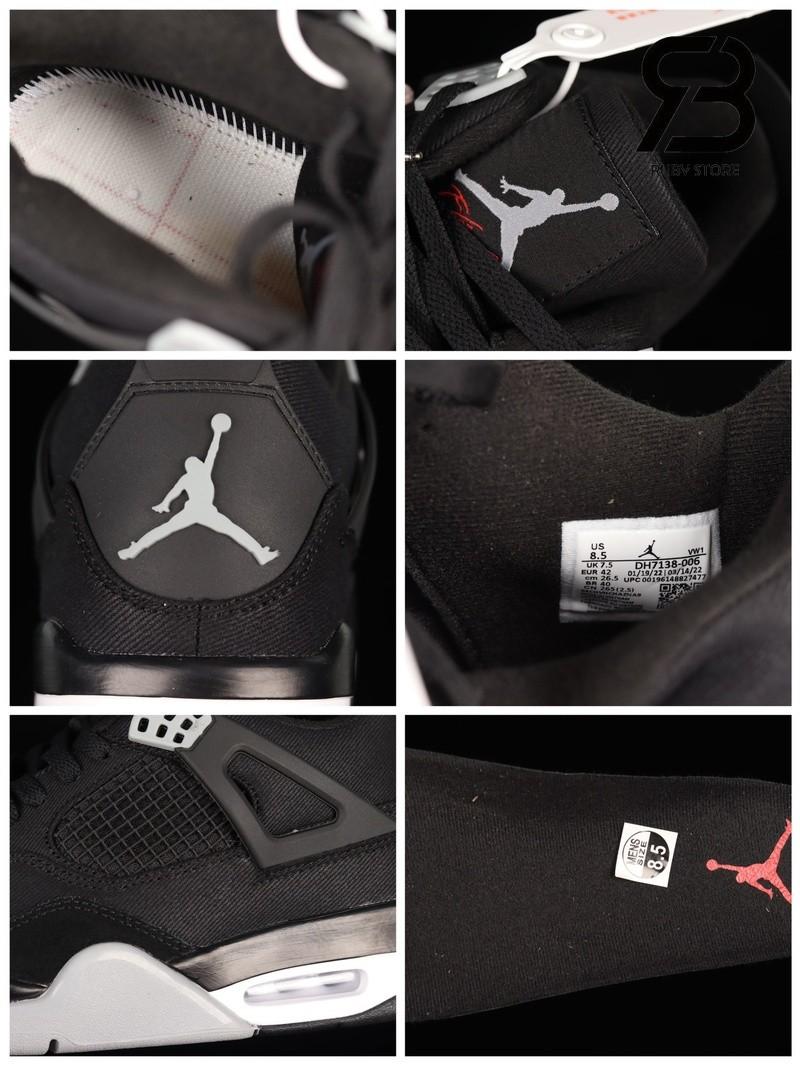 các chi tiết của đôi Jordan 4 Black Cat