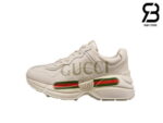 Giày Gucci Rhyton Logo Leather White Best Quality