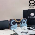 Túi Chanel 19 Vải Sợi Xanh Blue Best Quality Like Auth 99%