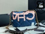 Túi Chanel 19 Vải Sợi Xanh Blue Best Quality Like Auth 99%
