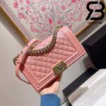 Túi Chanel Boy Màu Hồng 25cm Best Quality Like Auth 99%