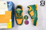 Giày Louis Vuitton Trainer Green Orange Siêu Cấp