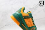Giày Louis Vuitton Trainer Green Orange Siêu Cấp