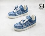 Giày Louis Vuitton Trainer Sneaker Denim Monogram Siêu Cấp
