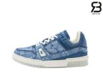 Giày Louis Vuitton Trainer Sneaker Denim Monogram Siêu Cấp