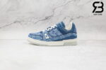 Giày Louis Vuitton Trainer Sneaker Denim Monogram Siêu Cấp