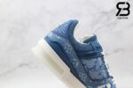 Giày Louis Vuitton Trainer Sneaker Denim Monogram Siêu Cấp