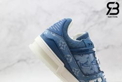 Giày Louis Vuitton Trainer Sneaker Denim Monogram Siêu Cấp
