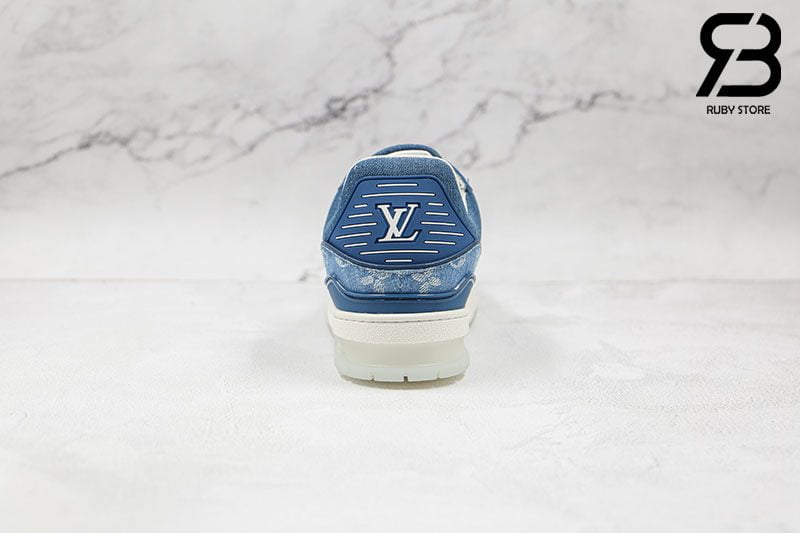 Giày Louis Vuitton Trainer Sneaker Denim Monogram Siêu Cấp