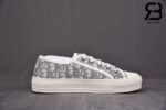 Giày Walk'N'Dior Gray Dior Oblique Embroidered Cotton Siêu Cấp