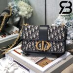 Túi Dior 30 Montaigne Bag Blue Oblique Jacquard 24cm Best Quality