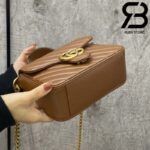 Túi Gucci Marmont mini top handle bag màu nâu nhạt best quality