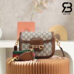 Túi Gucci Horsebit 1955 Mini Bag Nâu GG Canvas 20CM Best Quality