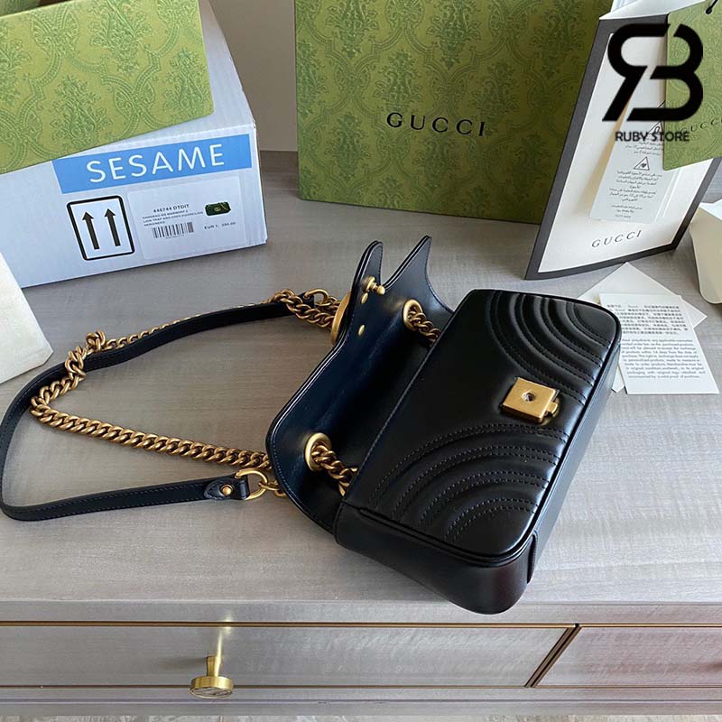 Túi Gucci Marmont Matelassé Mini Bag Đen 22CM Best Quality