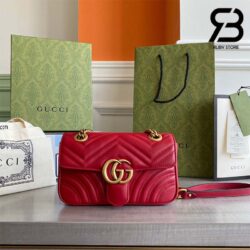 Túi Gucci Marmont Matelassé Mini Bag Đỏ 22CM Best Quality