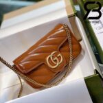 Túi Gucci Marmont matelassé super mini bag màu nâu best quality