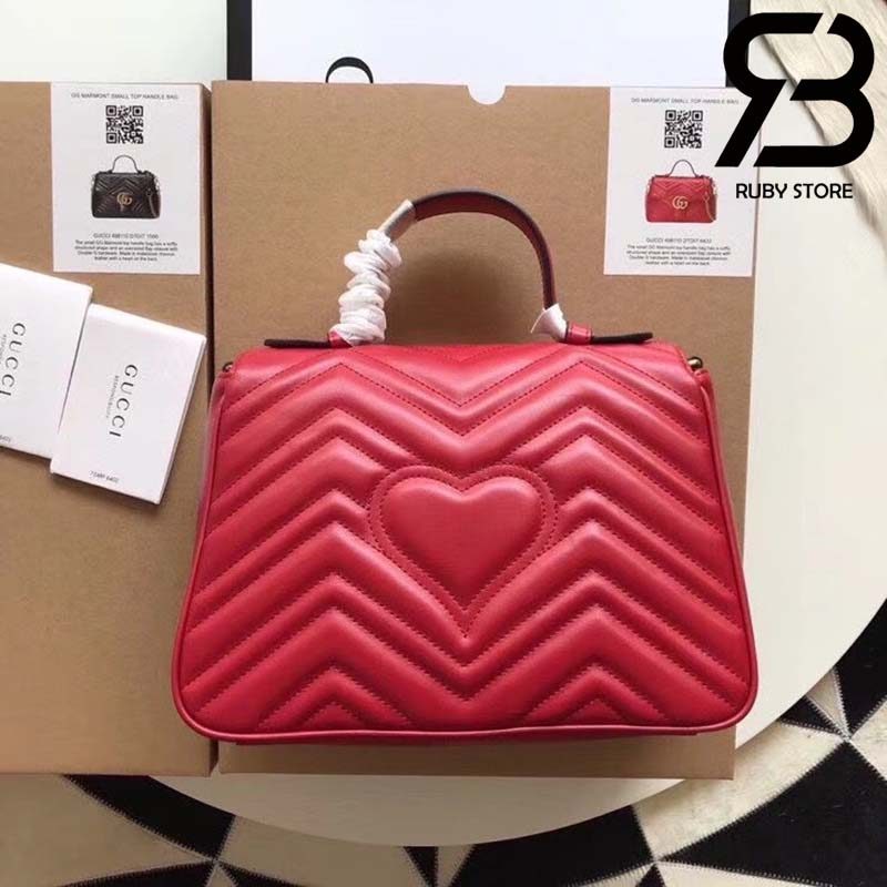Túi Gucci Marmont small top handle bag đỏ best quality