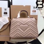 Túi Gucci Marmont small top handle bag hồng best quality