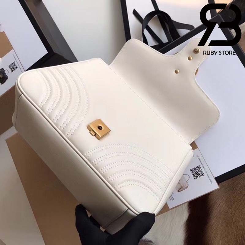 Túi Gucci Marmont small top handle bag trắng best quality