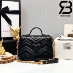 Túi Gucci Marmont mini top handle bag màu đen best quality