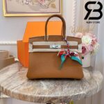 Túi Hermes Birkin Bag 30cm Nâu Khóa Bạc Best Quality 99% Auth
